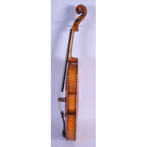 767 - A VINTAGE VIOLIN BOW the case and accessories marked Rushworth & Dreaper, with snakewood bow stamped... 