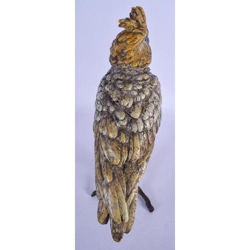 805 - A CONTEMPORARY CONTINENTAL COLD PAINTED BRONZE BIRD. 29 cm x 21 cm.