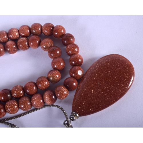 897 - TWO VINTAGE NECKLACES. Largest 60 cm long. (2)