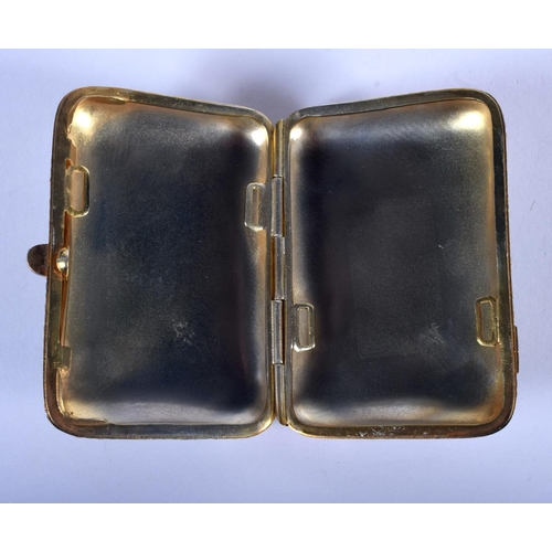 910 - A CONTINENTAL SILVER AND ENAMEL CIGARETTE CASE. 142 grams. 8.5 cm x 6 cm.