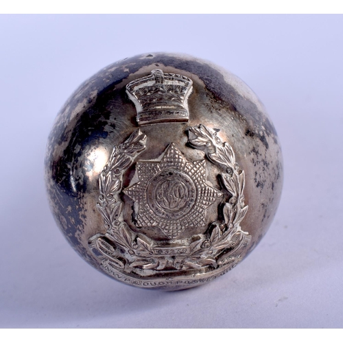 936 - A LATE VICTORIAN SILVER MILITARY SWAGGER TIP STAFF. London 1897. 49 grams. 15 cm long. (2)