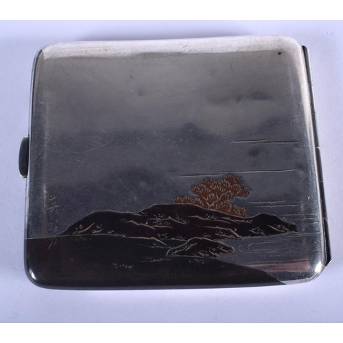 944 - AN EARLY 20TH CENTURY JAPANESE TAISHO PERIOD SILVER CIGARETTE CASE. 69 grams. 8.5 cm x 8 cm.