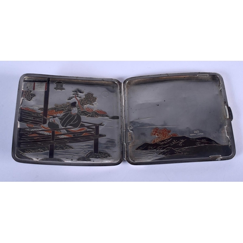 944 - AN EARLY 20TH CENTURY JAPANESE TAISHO PERIOD SILVER CIGARETTE CASE. 69 grams. 8.5 cm x 8 cm.