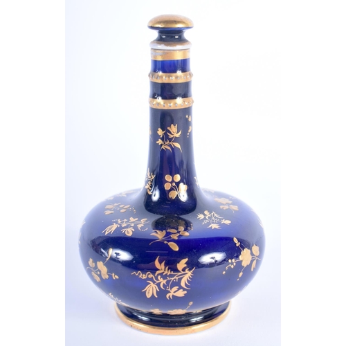 96 - AN EARLY 19TH CENTURY DAVENPORT PORCELAIN SCENT BOTTLE enamelled with raised gilt foliage. 11.5 cm h... 