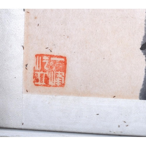 1501 - AN EARLY 20TH CENTURY CHINESE INK WORK WATERCOLOUR late Qing/Republic, painted with a horse amongst ... 