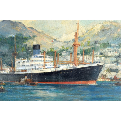 1502 - Frank Mason (1875-1965) Oil on canvas, SS Menelaus. Image 40 cm x 55 cm.