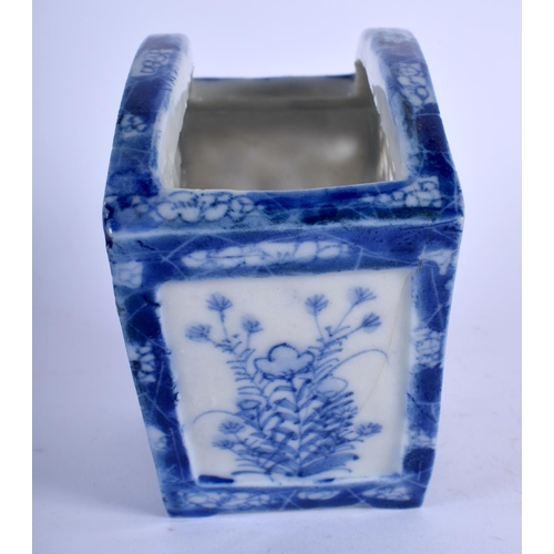 1529 - A LATE 19TH CENTURY JAPANESE MEIJI PERIOD ARITA BLUE AND WHITE CENSER VASE painted with flowers. 12 ... 