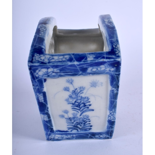 1529 - A LATE 19TH CENTURY JAPANESE MEIJI PERIOD ARITA BLUE AND WHITE CENSER VASE painted with flowers. 12 ... 