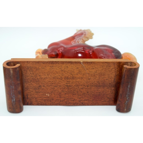 2527 - A  figure of a horse on a stand together with a Character jug of John Barleycorn . 26 x23cm. (2).