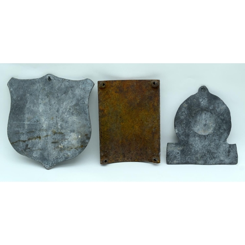 2533 - An antique London and Lancashire Fire Insurance lead plaque together with another lead plaque and  c... 