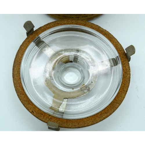 2538 - A vintage Italian  metal  ice bucket together with a Jamaican cigar container and two Spanish bottle... 