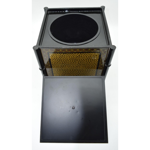 2538 - A vintage Italian  metal  ice bucket together with a Jamaican cigar container and two Spanish bottle... 