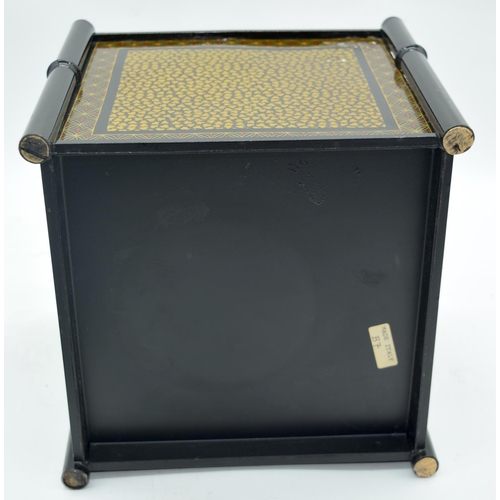 2538 - A vintage Italian  metal  ice bucket together with a Jamaican cigar container and two Spanish bottle... 