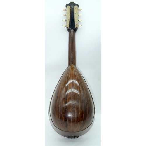 2548 - An antique Gennaro Maglioni mandolin with Mother of Pearl inlay 60cm .