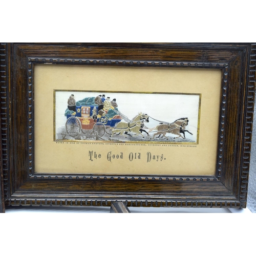 2557 - A collection of small Victorian Stevengraphs in  woven silk by Thomas Stevens various subjects, hunt... 