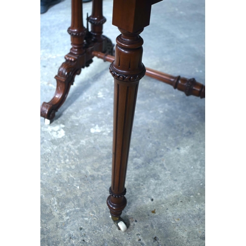 2568 - A FINE VICTORIAN WALNUT FOLDING GATELEG STYLE OCCASIONAL TABLE with acanthus capped feet. 117 cm x 9... 