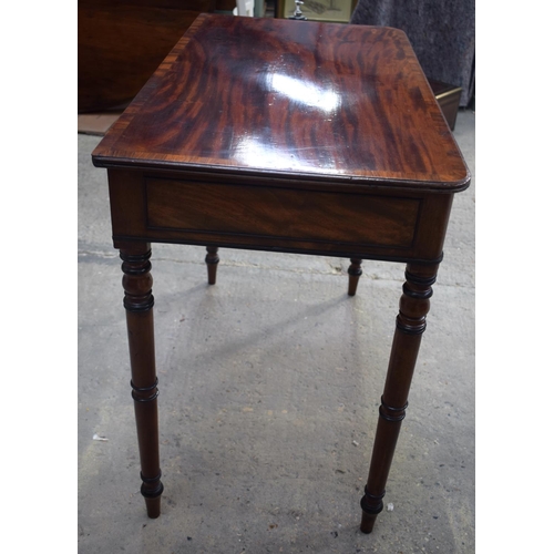 2574 - A GEORGE III SINGLE DRAWER WRITING TABLE. 76 cm x 45 cm.