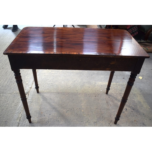 2574 - A GEORGE III SINGLE DRAWER WRITING TABLE. 76 cm x 45 cm.