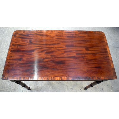 2574 - A GEORGE III SINGLE DRAWER WRITING TABLE. 76 cm x 45 cm.