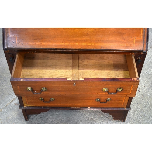 2577 - A GEORGE III STYLE MAHOGANY BUREAU. 97 cm x 40 cm.