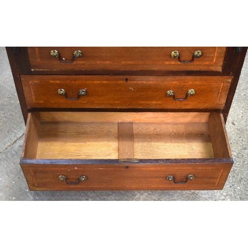 2577 - A GEORGE III STYLE MAHOGANY BUREAU. 97 cm x 40 cm.