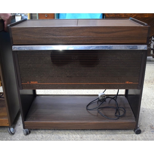 2598 - A RETRO PHILLIPS WARMING CABINET together with another. 70 cm x 70 cm. (2)