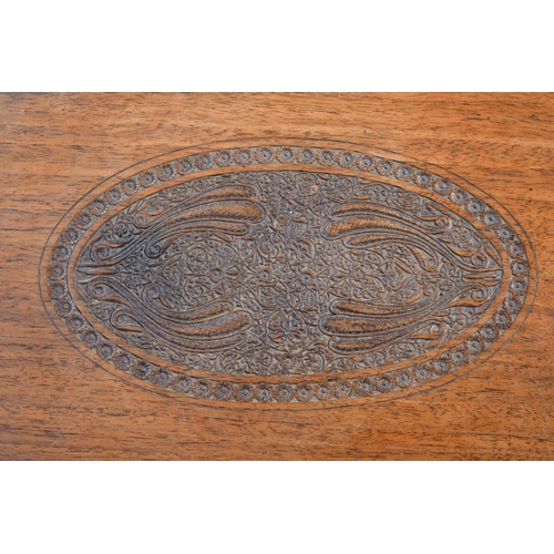 2609 - A RARE EARLY 19TH CENTURY ANGLO INDIAN COLONIAL CARD TABLE with folding top upon acanthus capped fin... 