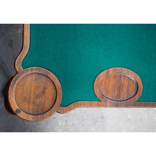 2609 - A RARE EARLY 19TH CENTURY ANGLO INDIAN COLONIAL CARD TABLE with folding top upon acanthus capped fin... 