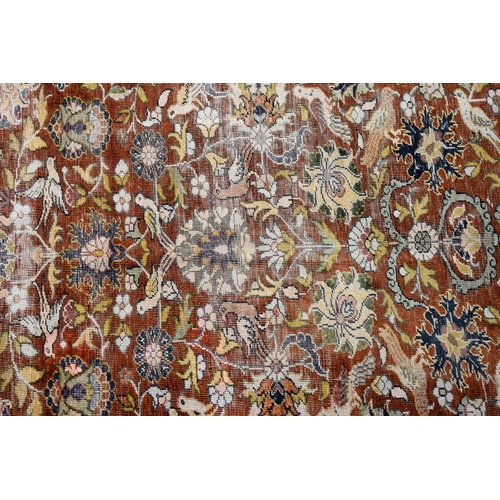 2611 - AN EARLY 20TH CENTURY MIDDLE EASTERN PERSIAN RUG together with a deco style rug. Largest 175 cm x 12... 