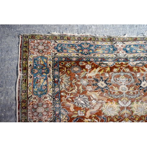 2611 - AN EARLY 20TH CENTURY MIDDLE EASTERN PERSIAN RUG together with a deco style rug. Largest 175 cm x 12... 