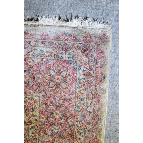 2612 - A LARGE MID CENTURY CONTINENTAL YELLOW GROUND CARPET. 367 cm x 262 cm.