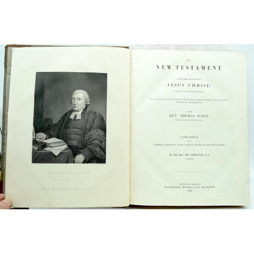 2509 - A Book of the New Testament by Rev Thomas Scott published by Mackenzie White & Co 1843 32 x 25cm.