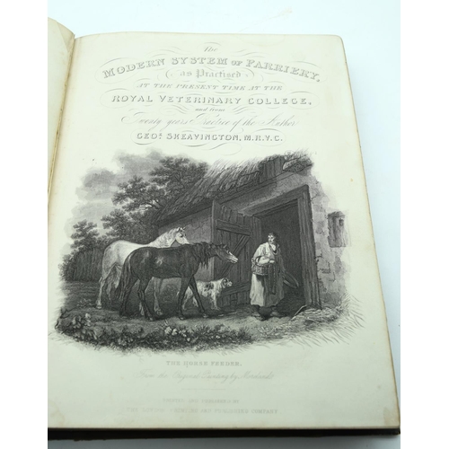 2515 - The Modern System of Farriery book by George Skeavington MRVC C1850 together with a copy of Elementa... 