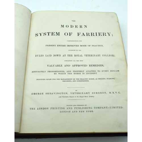 2515 - The Modern System of Farriery book by George Skeavington MRVC C1850 together with a copy of Elementa... 
