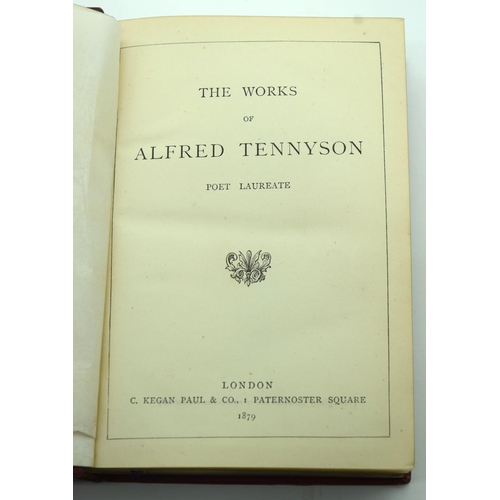 2516 - A book on the works of Alfred Tennyson published 1879 together with Wordworths Poetical works 19 x 1... 