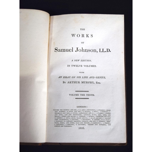 2519 - Collection of Books seven volumes of The works of Samuel Johnson printed 1816 together with Four vol... 