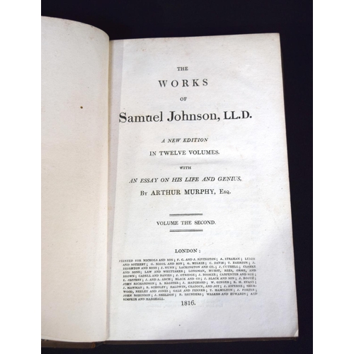 2519 - Collection of Books seven volumes of The works of Samuel Johnson printed 1816 together with Four vol... 