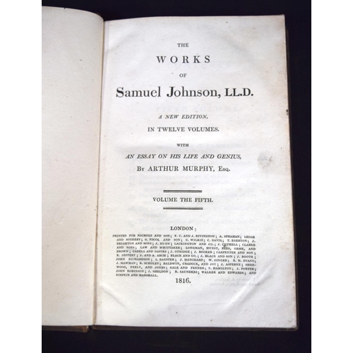 2519 - Collection of Books seven volumes of The works of Samuel Johnson printed 1816 together with Four vol... 