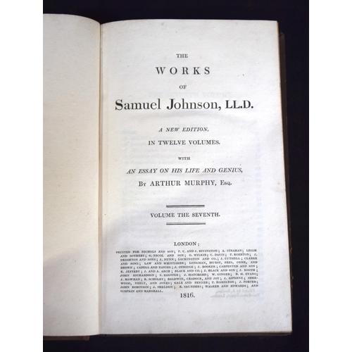 2519 - Collection of Books seven volumes of The works of Samuel Johnson printed 1816 together with Four vol... 