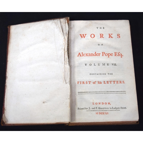 2520 - Collection of Books including The Poetical works of Milton printed 1808,works of Alexander Pope 1751... 