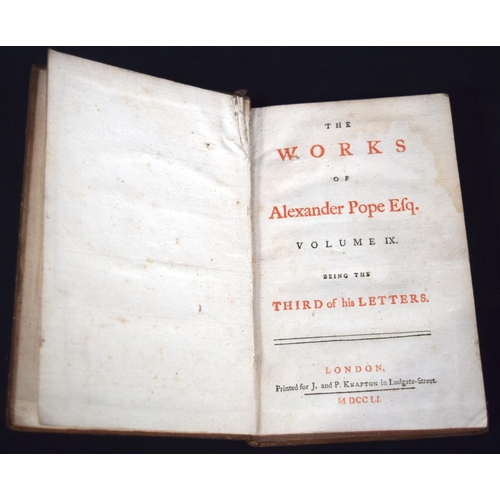 2520 - Collection of Books including The Poetical works of Milton printed 1808,works of Alexander Pope 1751... 