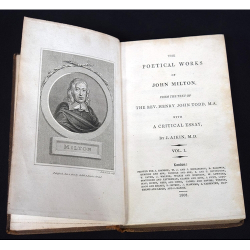 2520 - Collection of Books including The Poetical works of Milton printed 1808,works of Alexander Pope 1751... 