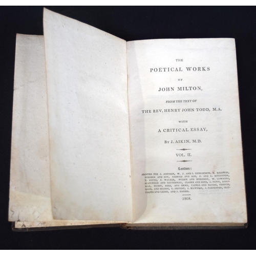 2520 - Collection of Books including The Poetical works of Milton printed 1808,works of Alexander Pope 1751... 