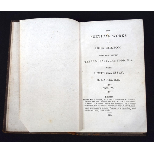 2520 - Collection of Books including The Poetical works of Milton printed 1808,works of Alexander Pope 1751... 