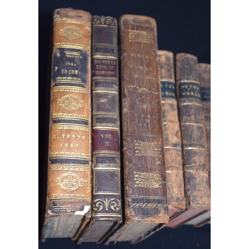 2520 - Collection of Books including The Poetical works of Milton printed 1808,works of Alexander Pope 1751... 