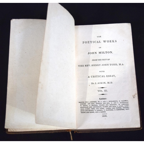 2520 - Collection of Books including The Poetical works of Milton printed 1808,works of Alexander Pope 1751... 
