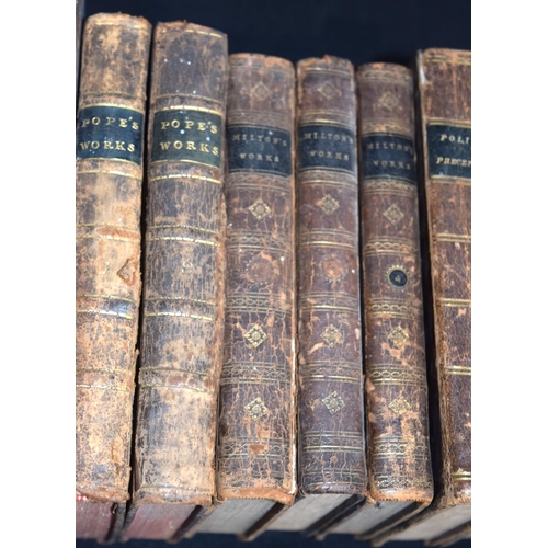 2520 - Collection of Books including The Poetical works of Milton printed 1808,works of Alexander Pope 1751... 