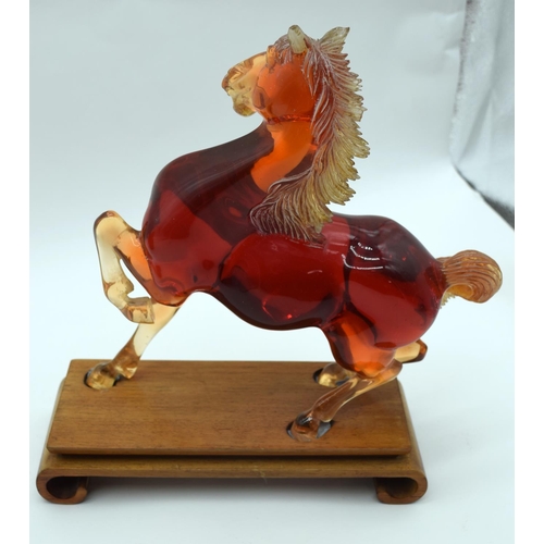 2527 - A  figure of a horse on a stand together with a Character jug of John Barleycorn . 26 x23cm. (2).