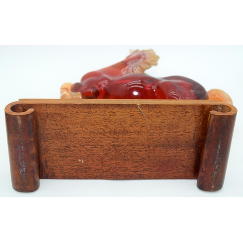 2527 - A  figure of a horse on a stand together with a Character jug of John Barleycorn . 26 x23cm. (2).