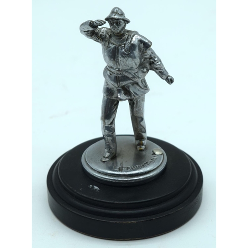 2532 - A Collection of metal car mascots including Jaguar , Pegasus , horse & Jockey and a life boatman fig... 